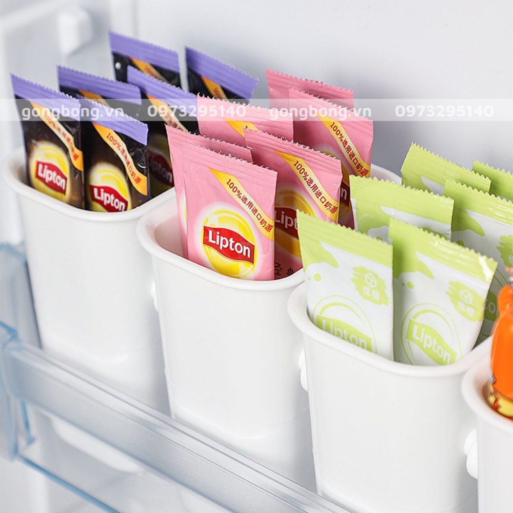 Hộp nhựa đựng đồ cạnh tủ lạnh đa năng không nắp tiện dụng giúp sắp xếp gọn gàng ngăn nắp