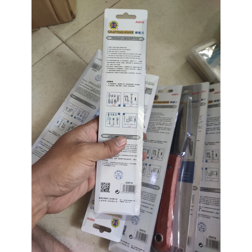dao ghép cành cây gấp gọn lưỡi inox cứng không rỉ - dao ghép cành kiểu nhật damacus  (mã hàng a0019)
