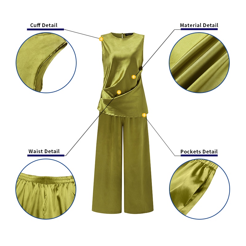 Set quần dài ống rộng và áo thun không tay Zanzea thời trang nữ tính