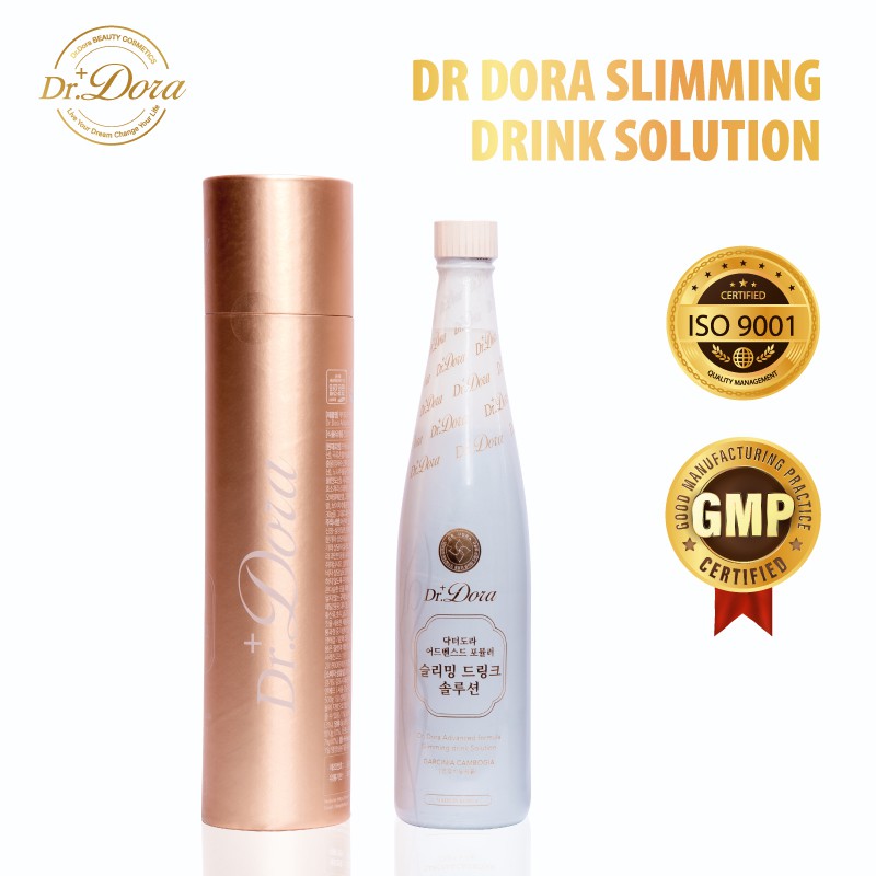 Nước Giảm Cân DR.DORA SLIMMING DRINK SOLUTION PREMIUM đốt cháy mỡ thừa chai 500ml - Hàng chính hãng