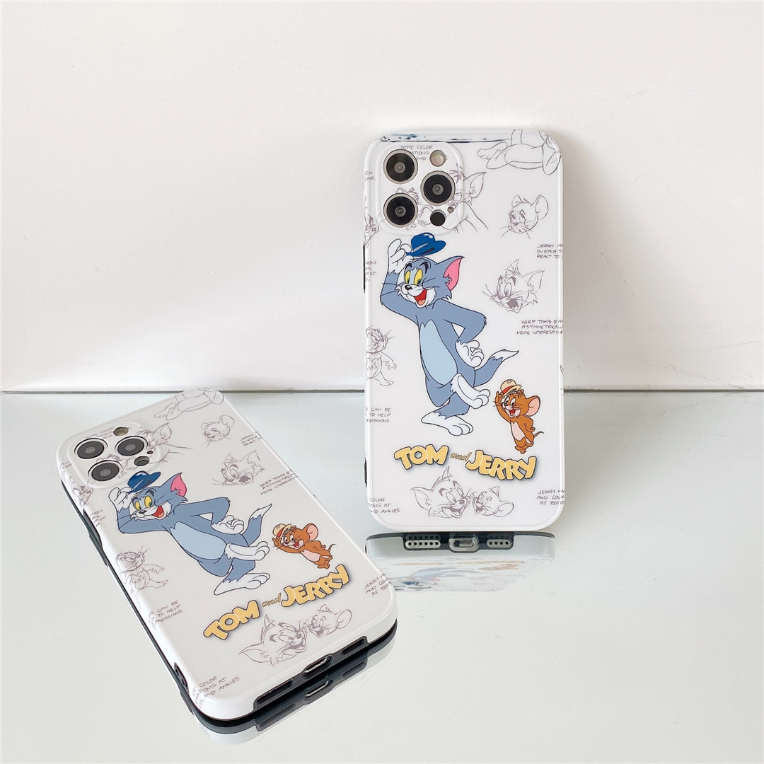 Soft Plastic Phone Cases Cute Couple cartoon Tom and Jerry Case suitable for iPhone12 mini 11 PRO MAX 7/8plus SE2020 X/XS XR XSMAX | BigBuy360 - bigbuy360.vn