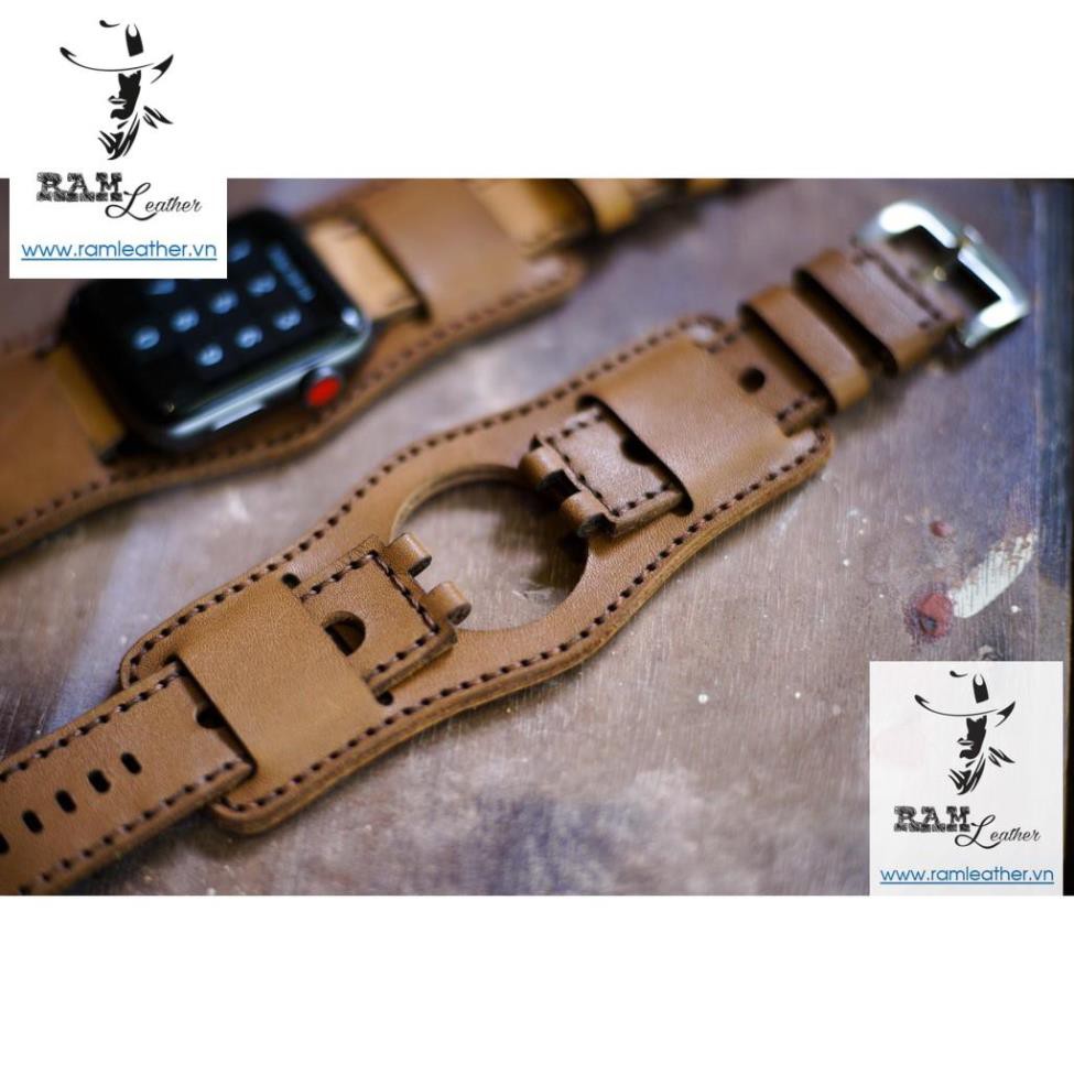 DÂY ĐÔNG HỒ DA BÒ THẬT RAM BUNDSTRAP B2+ PEBBLE VÀNG SỮA-CHÍNH HÃNG RAM LEATHER .