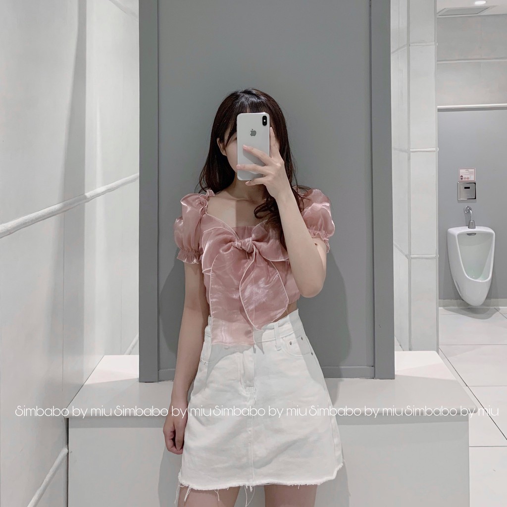 Áo croptop nơ Simbabo