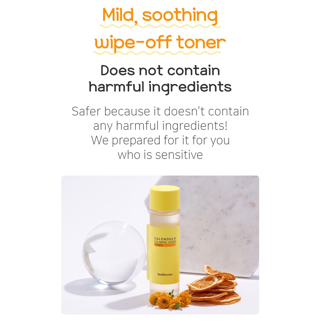 Nước cân bằng hoa cúc Wellderma Calendula Calming Soon Toner 150ml