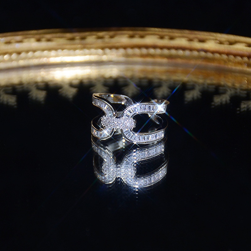 Nhẫn Hở Etrendy Đính Đá Zircon Giản Dị Sang Trọng Cho Nữ