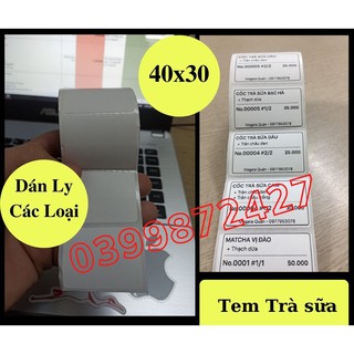 Giấy in tem trà sữa 40x30 - Tem In Trà Sữa 40x30 - Tem Trà Sữa