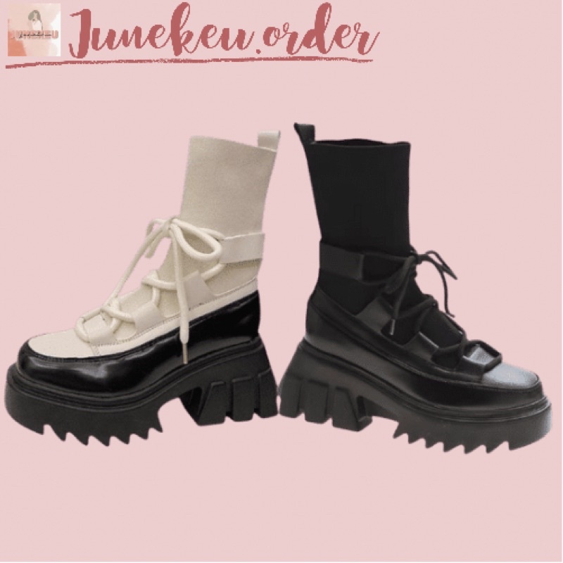 GIÀY BOOT LEN CỔ CAO ĐỘN ĐẾ 6.5CM ulzzang boots bốt boost