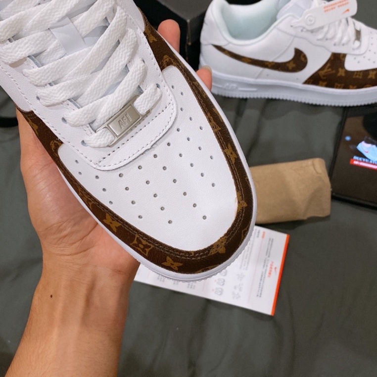 [Ả𝐧𝐡 +Video 𝐓𝐡ậ𝐭] Giày Air Force 1 Nam Nữ, Giày Sneaker AF1 Costom LV Nâu Trắng Thời Trang Cao Cấp Hottrend 2022 | BigBuy360 - bigbuy360.vn