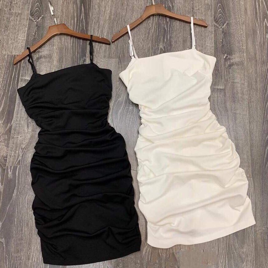 Váy Thun Nữ Hai Dây Bo Chun Eo Nữ ⚡ Casper.Store | FREESHIP | ⚡ Đầm midi  ôm body dáng ngắn kiểu dáng sexy, quyến rũ | BigBuy360 - bigbuy360.vn