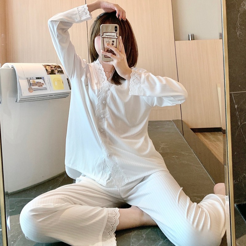 Bộ Dài Tay Sau Sinh Ở Cữ Cho Bé Bú Bé Ti Kín Đáo SAQ152