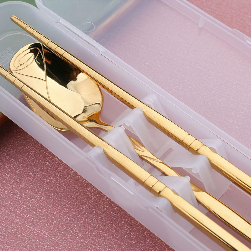 Bộ Muỗng Đũa Nĩa Bằng Thép Không Gỉ Thiết Kế Nhỏ Gọn Tiện Dụng