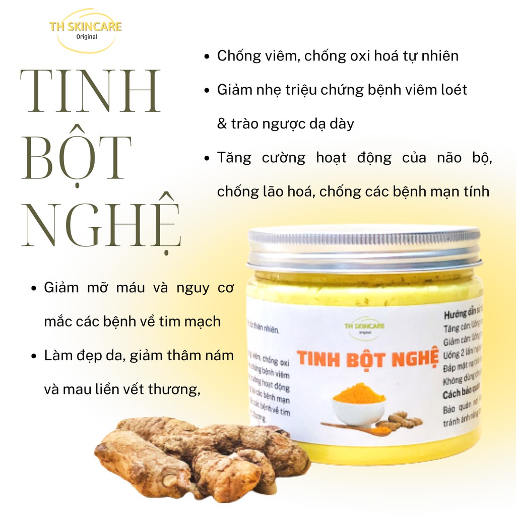 Tinh bột nghệ nguyên chất hàng loại 1 chuẩn sạch TH Skincare