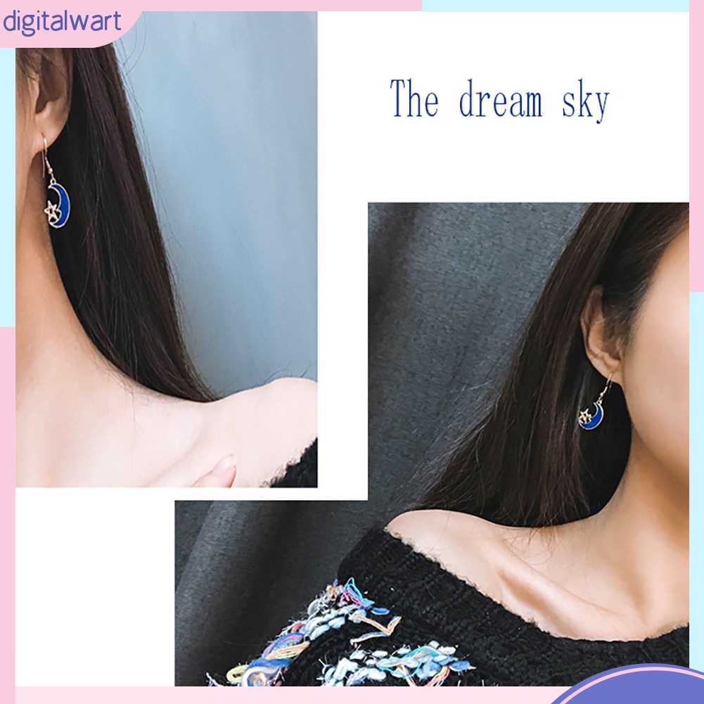 Đôi bông tai hình trăng và sao xinh xắn, trẻ trung cho nữ