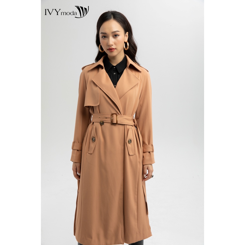 Áo Trench coat nữ xếp ly tà sau IVY moda MS 71C5955
