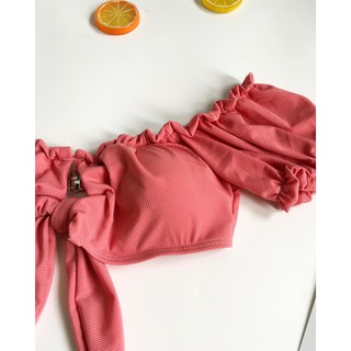 Bikini nhún bèo trễ vai tiểu thư( 2 màu)