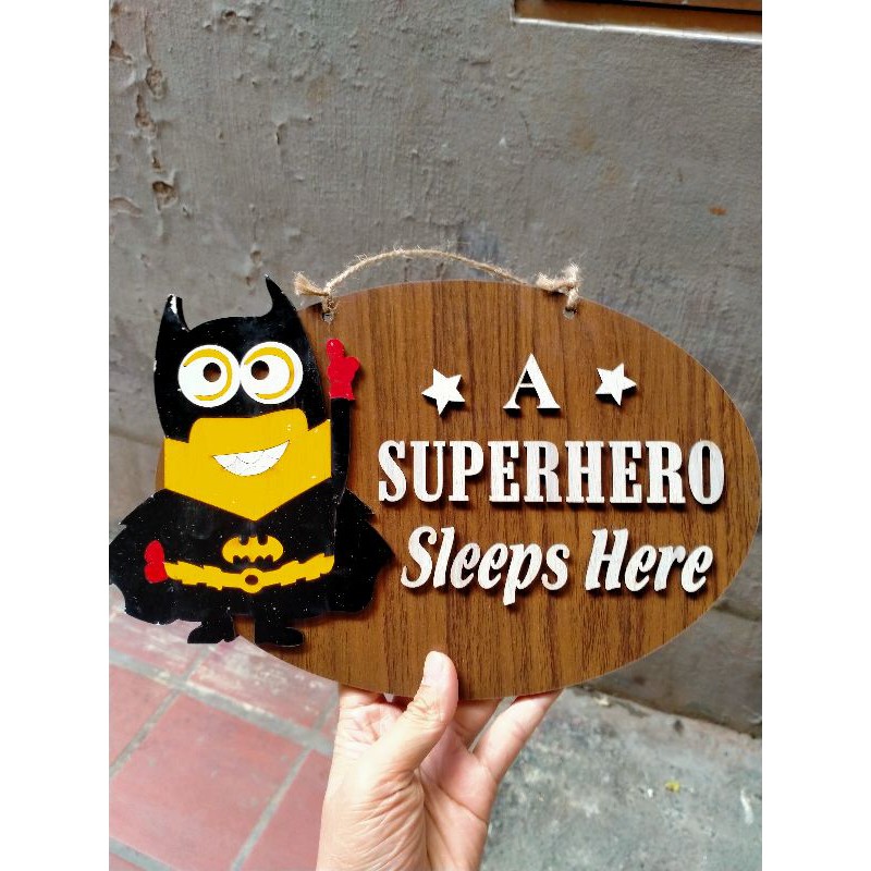 Bảng Gỗ Decor Treo Phòng Cho Bé ( Super Hero) Hàng Cao cấp