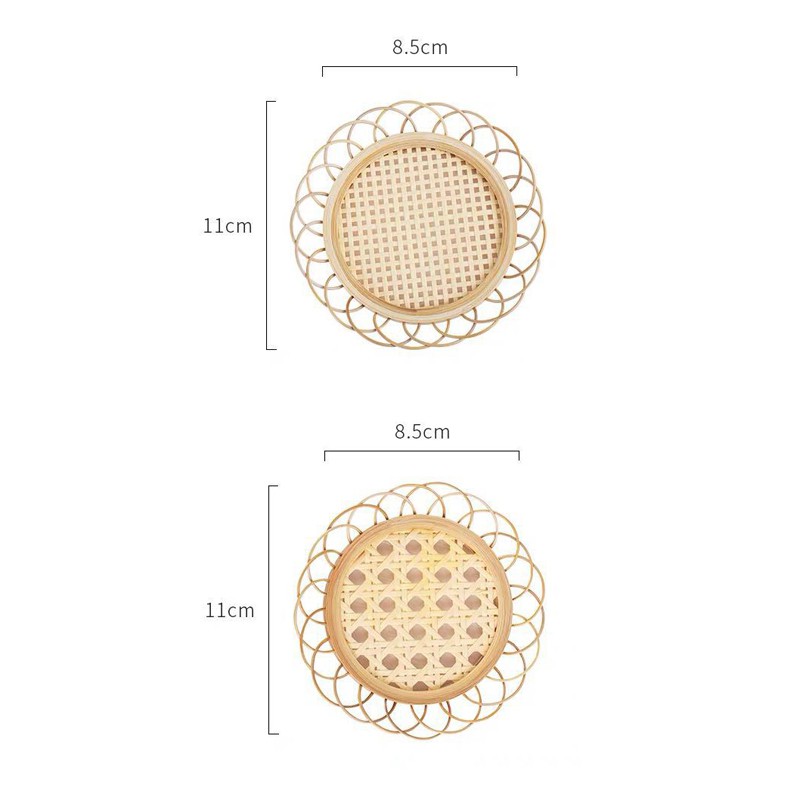 Đế lót ly đan tre thủ công phong cách Nhật Bản