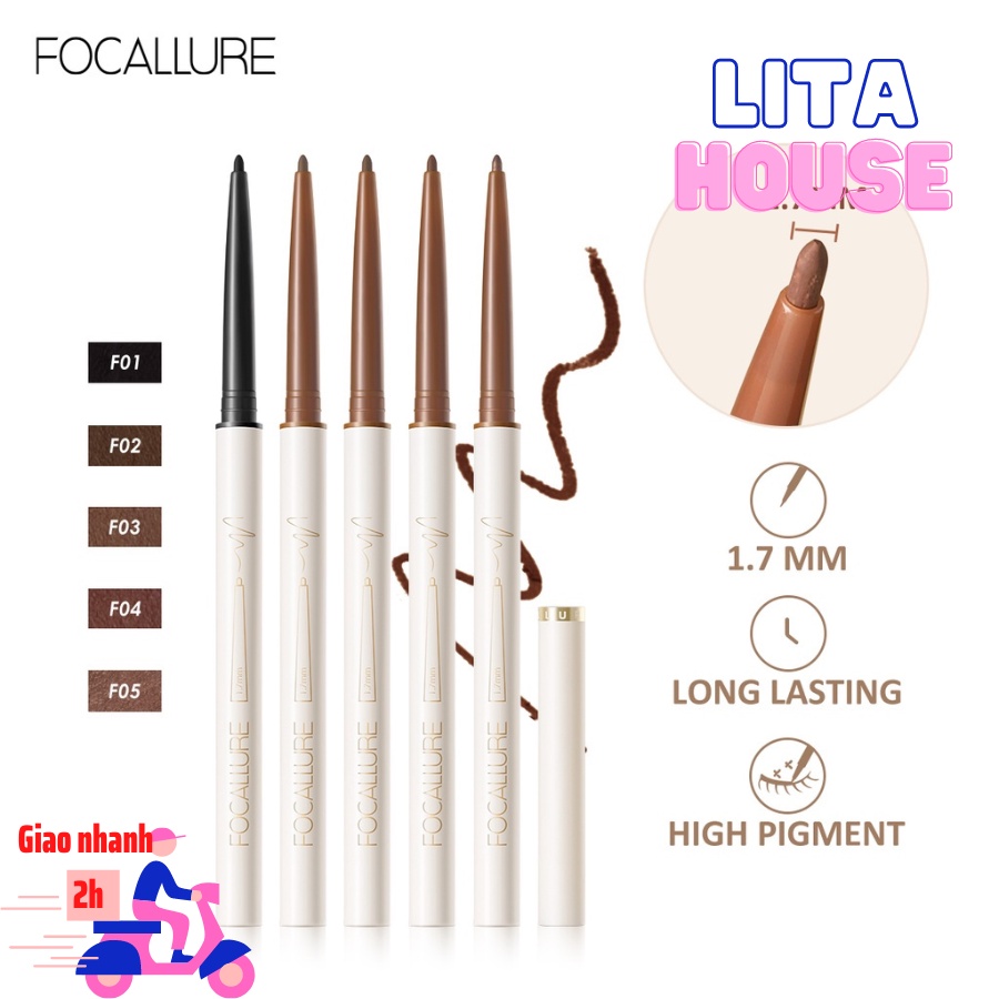 Bút chì kẻ mắt Focallure đầu mảnh 1.7mm chống thấm nước lâu trôi 1g FA243