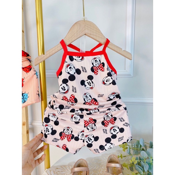 Bộ 2 dây cho bé, đồ bộ hai dây bé gái chất cotton thun lạnh QC Xu Xu Kids size từ 7 đến 20kg