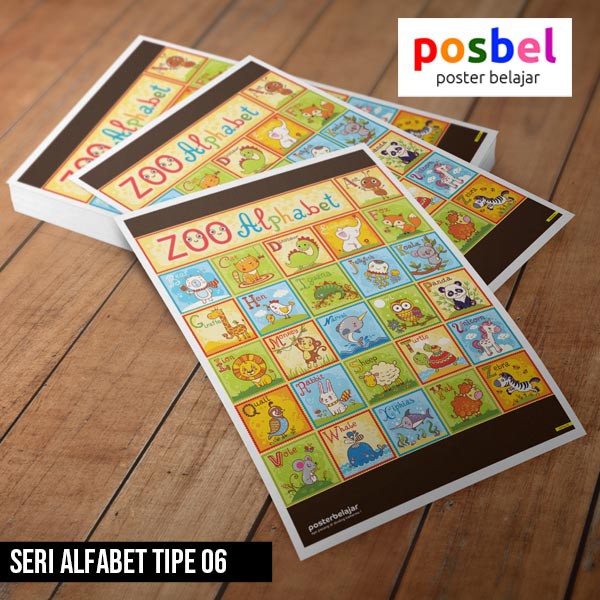 Tấm Áp Phích Treo Tường Hình Bảng Chữ Cái Alphabet Posbel 06 Dành Cho Trẻ Mẫu Giáo