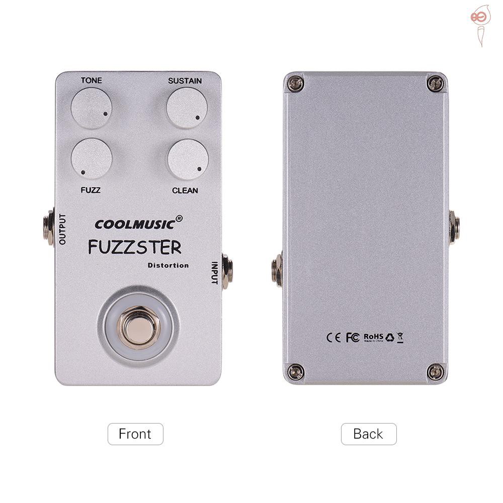 X&S COOLMUSIC C-FC1 Fuzzster Distortion Guitar Effect Pedal Bass Fuzz Pedal for Electric Guitars Alluminum Alloy Shell Silver