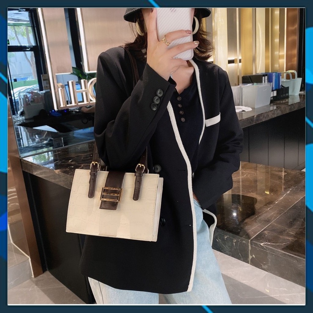 Túi Xách Nữ Công Sở Giá Rẻ Chất Da Đẹp Nhiều Ngăn Đeo Chéo Đeo Vai Size 24