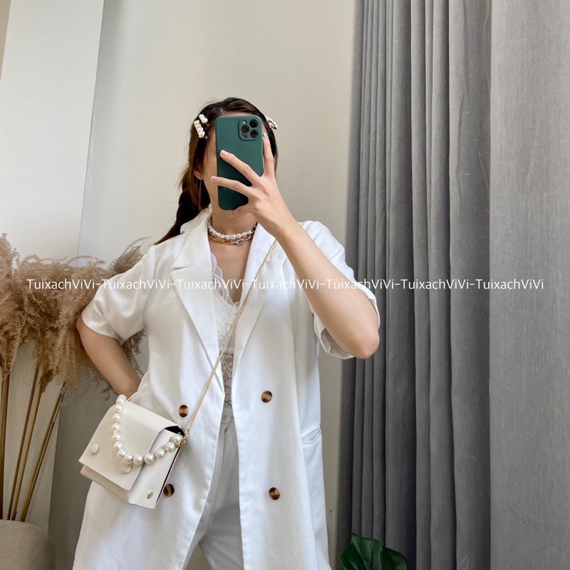 Túi Hộp Mini Đính Hạt Cườm Nữ ViVi - Túi Đeo Chéo Kiểu Dáng Mới Lạ Đi Tiệc Đi Chơi Đều Dễ Thương [Clip &amp; Ảnh thật]
