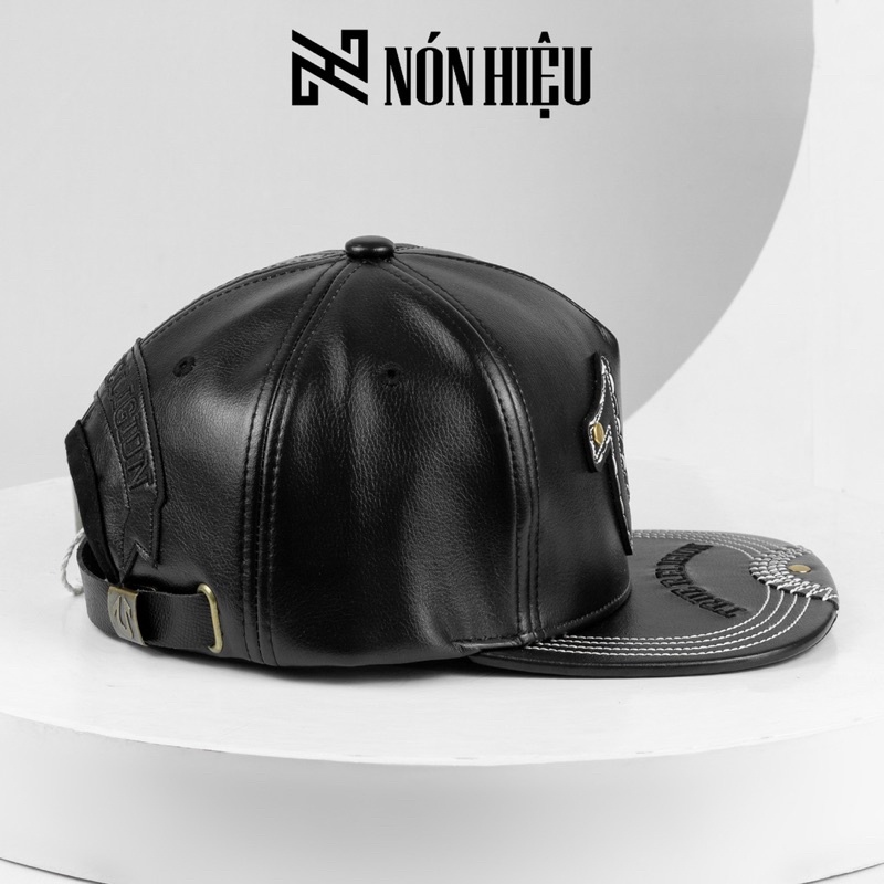 Nón Ông địa Snapback Da MADE IN USA Full Tem Mark hãng
