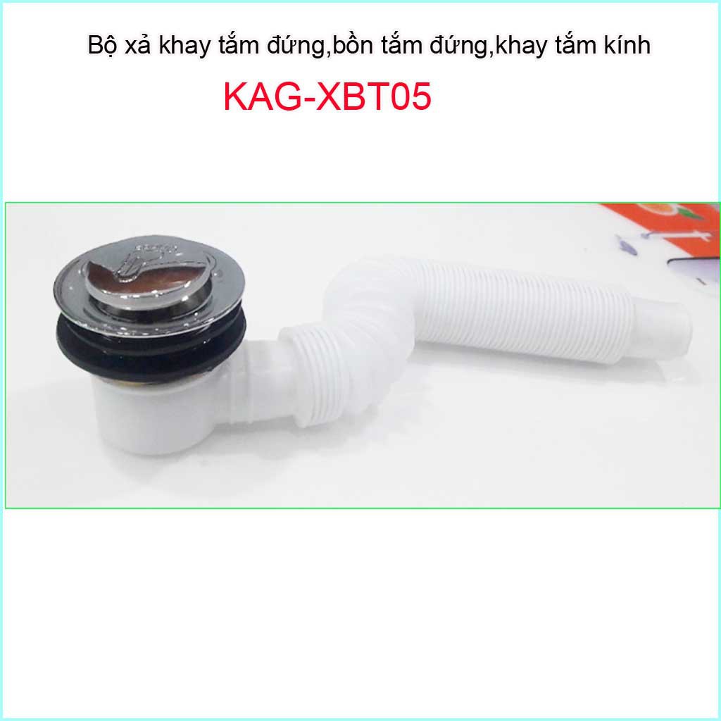 Bộ xả bồn tắm đứng KAG-XBT05, xả bồn tắm kính, Bộ xả khay tắm đứng xả đạp chân thoát nước nhanh sử dụng tốt