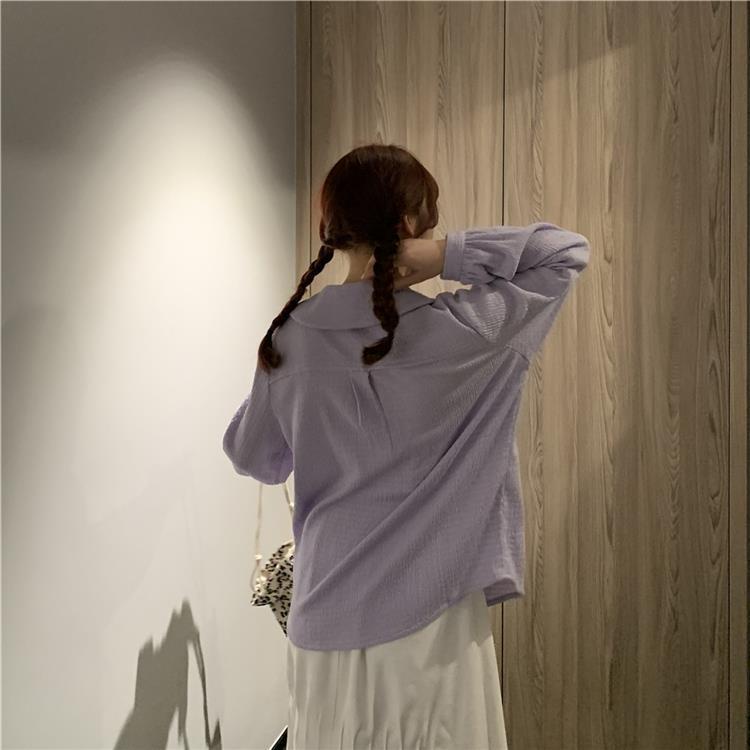 Áo Sơ Mi Voan Trắng Tay Dài Cổ Búp Bê Thắt Nơ Thời Trang Nhật Bản Mới 2022 Cho Nữ