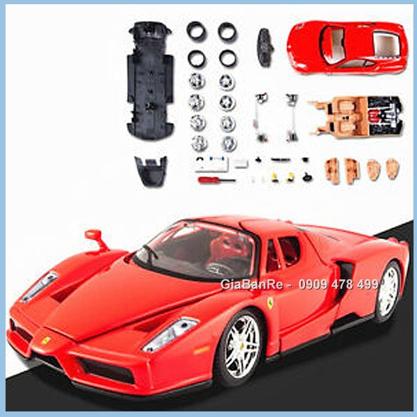 HỘP RÁP XE MÔ HÌNH TỈ LỈ LỆ 1:24 - FERRARI ENZO -  BBURAGO - ĐỎ - 8173.3