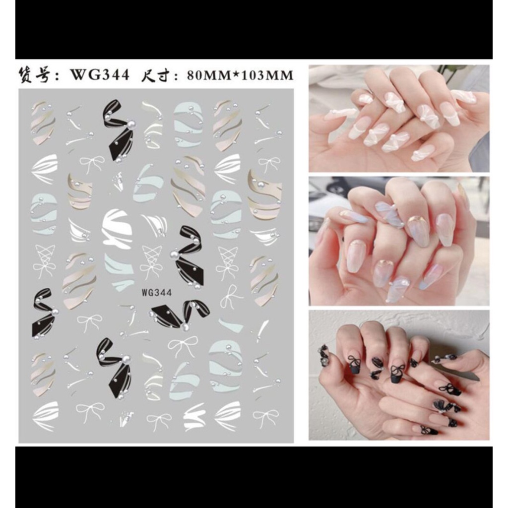 Sticker nail trang trí móng tay họa tiết loang - WG