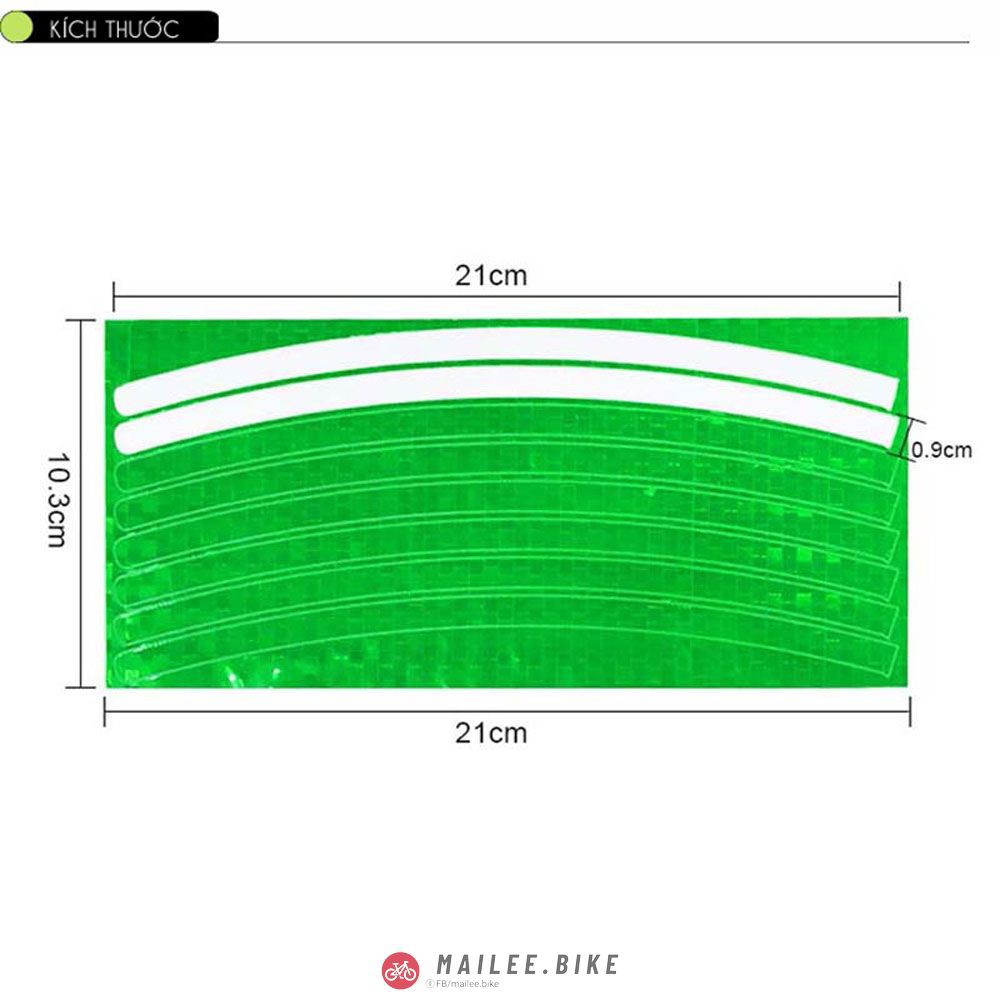 Miếng Dán Phản Quang Trang Trí Bánh Xe Đạp Decal Dán Vành Xe Đạp Chống Nước Phản Quang Nổi Bật Ban Đêm