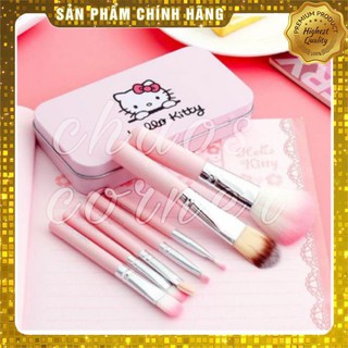 bộ cọ trang điểm hello kitty 7 in 1 kèm hộp đựng