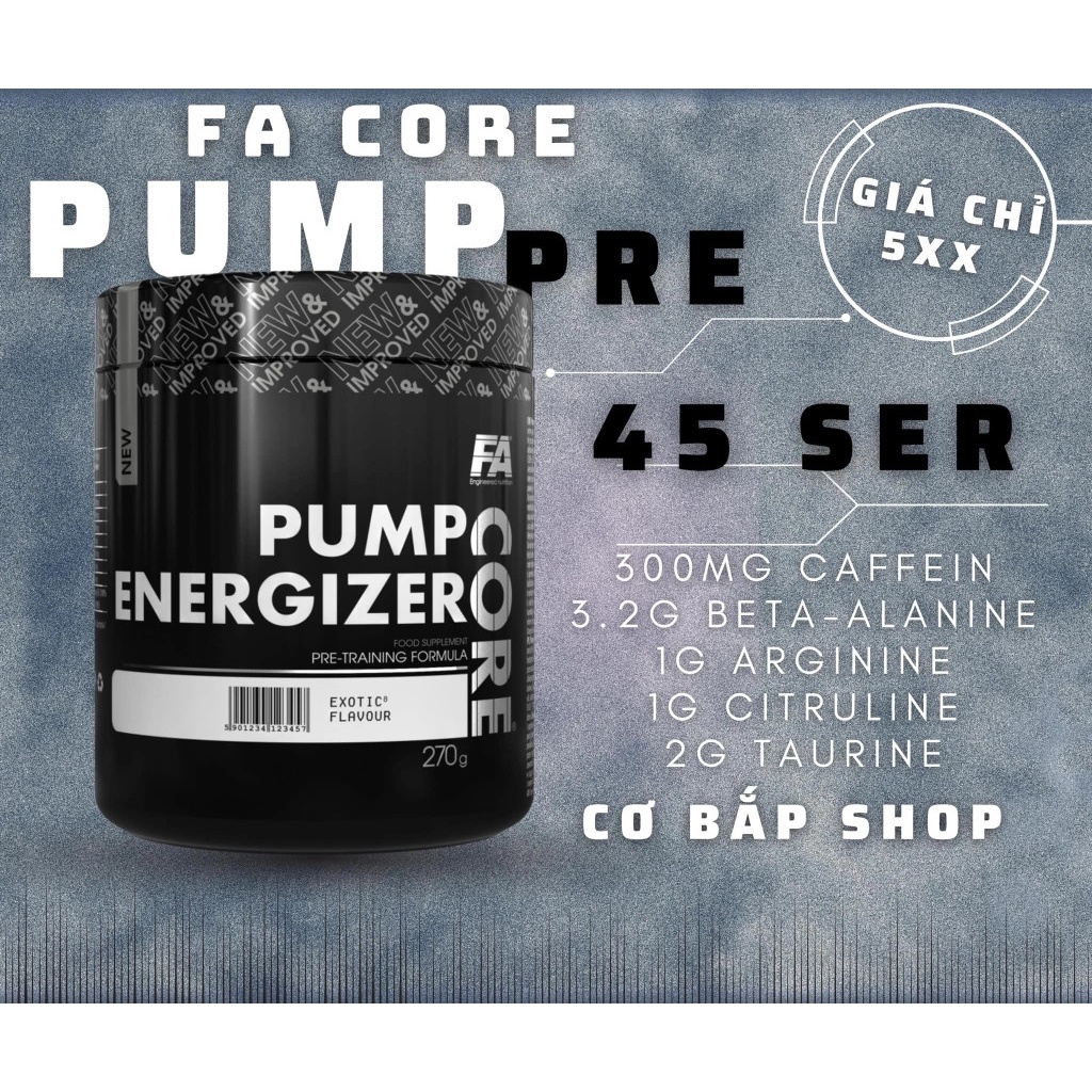 FA Core Pump Energizer Pre Workout Tăng Sức Mạnh 30 Lần Dùng