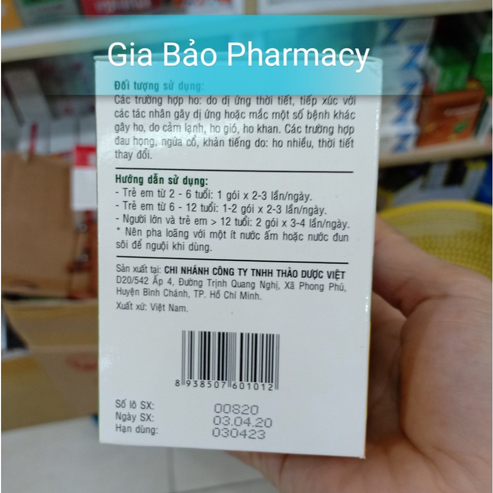 SIRO HO ONG VÀNG hộp 30 gói giúp giảm ho,khản tiếng