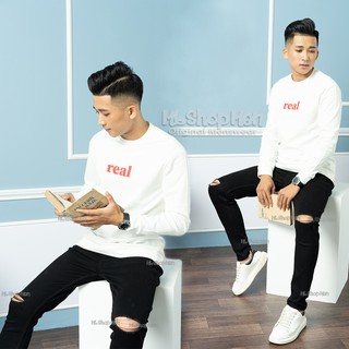 Quần jean rách nam Routine dáng Slim chất co giãn màu đen