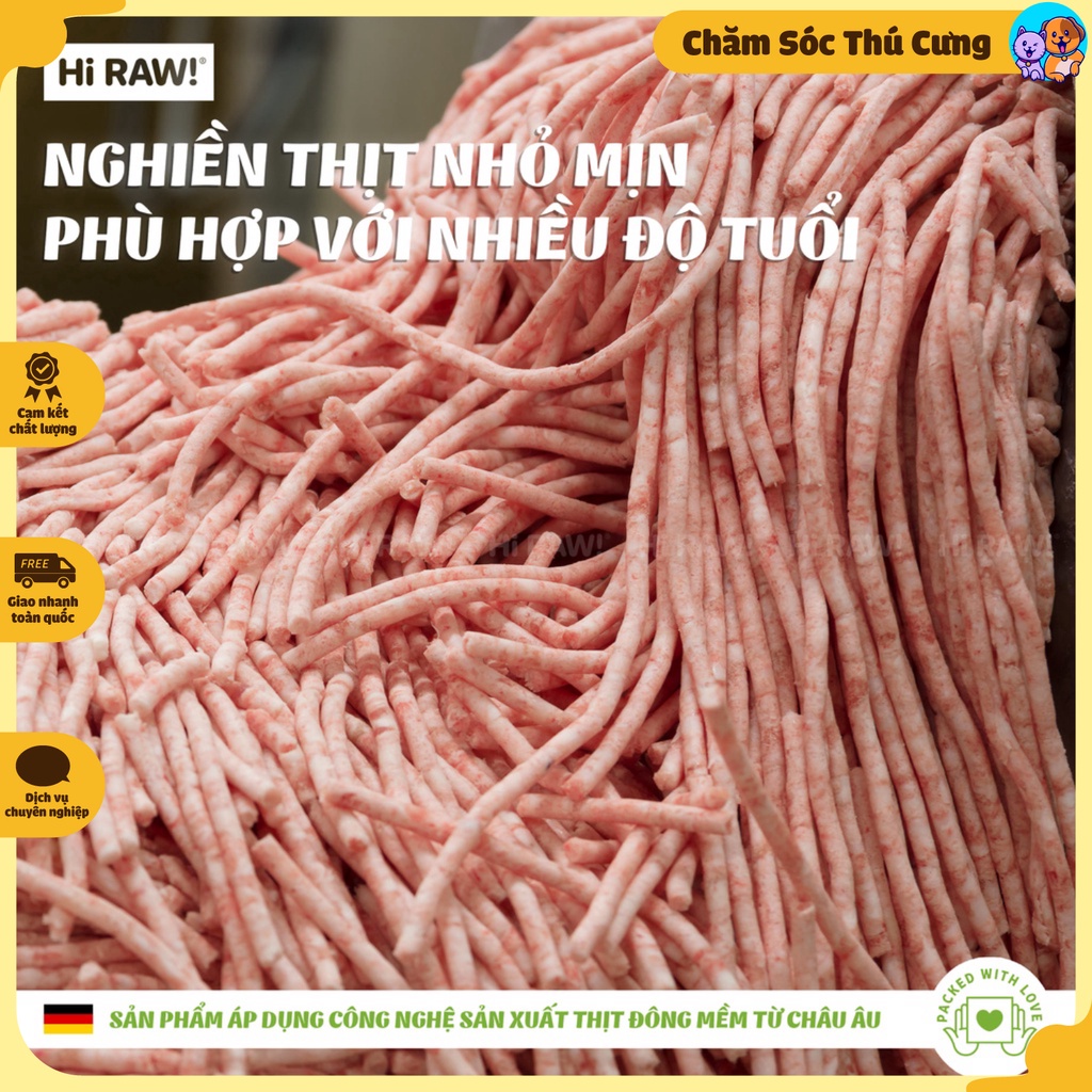 ✅ Thức Ăn Cho Mèo Raw Meat Row Cat Food , Hi Raw, Bảo Quản Ngăn Đông 6 tháng