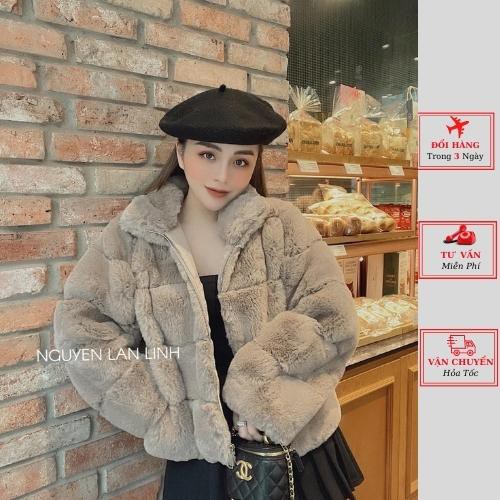 Áo khoác lông nữ thu đông cao cấp ulzzang Hàn Quốc phong cách sang trọng