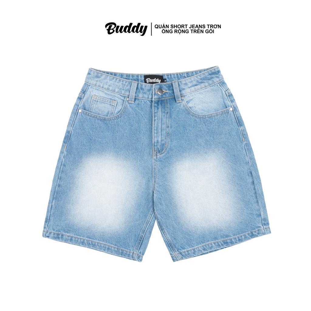 [CHÍNH HÃNG] Quần short jeans trơn form ống rộng trên gối