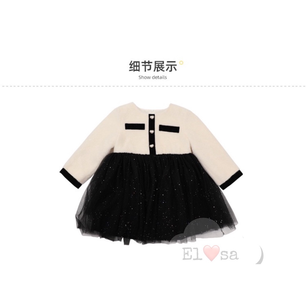 Set đồ thu Bipu - Váy len cúc tim cực chanh xả