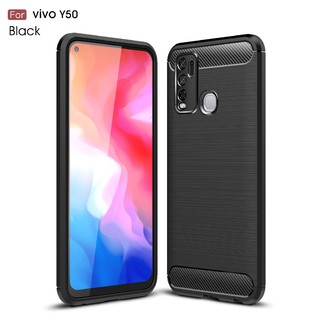 Ốp Điện Thoại Tpu Dẻo Họa Tiết Sợi Carbon Thời Trang Cho Vivo Y50 Y30 Vivo Y30