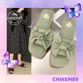 Dép nữ quai ngang ❤FREESHIP ❤dép bệt da mềm đính nơ tiểu thư xinh xắn