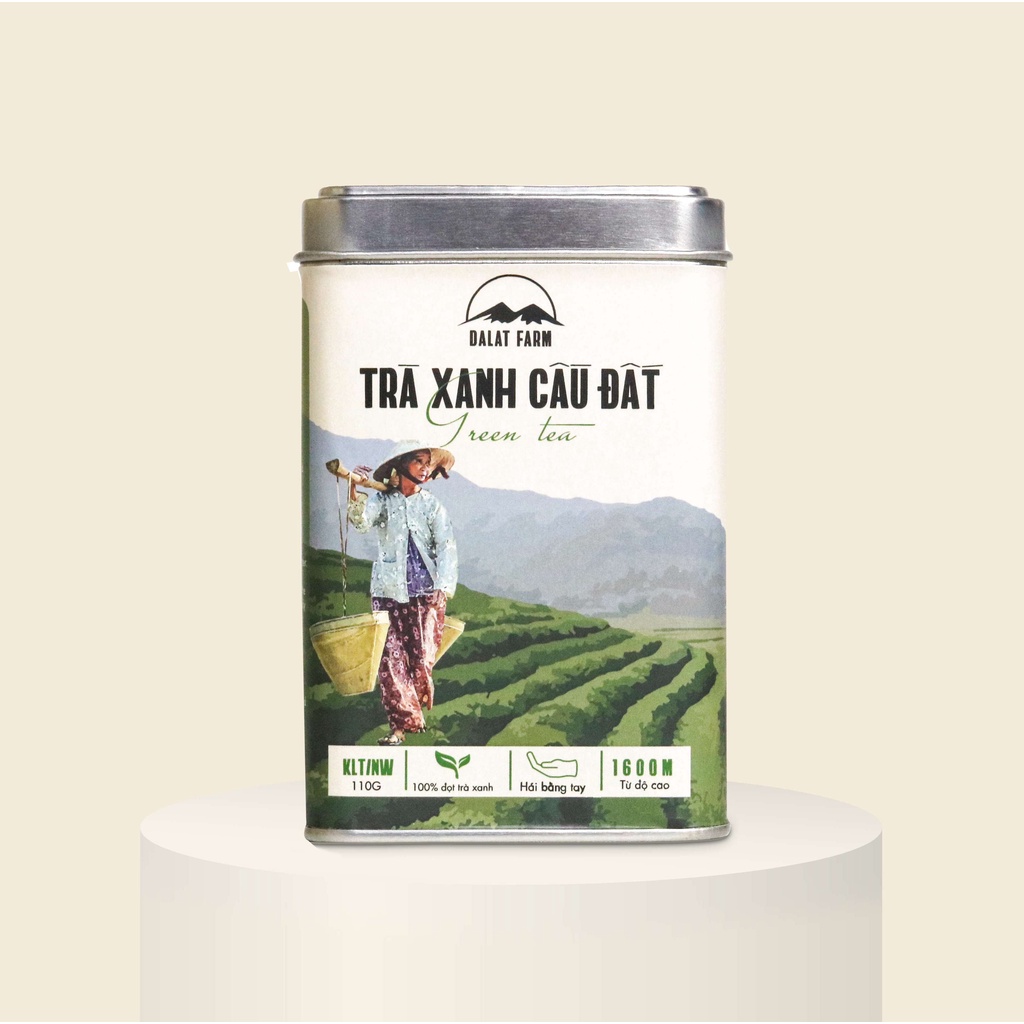 Trà Xanh Cầu Đất Dalat Farm - Phiên Bản Đặc Biệt Bà Tôi - Hộp 110 Gr