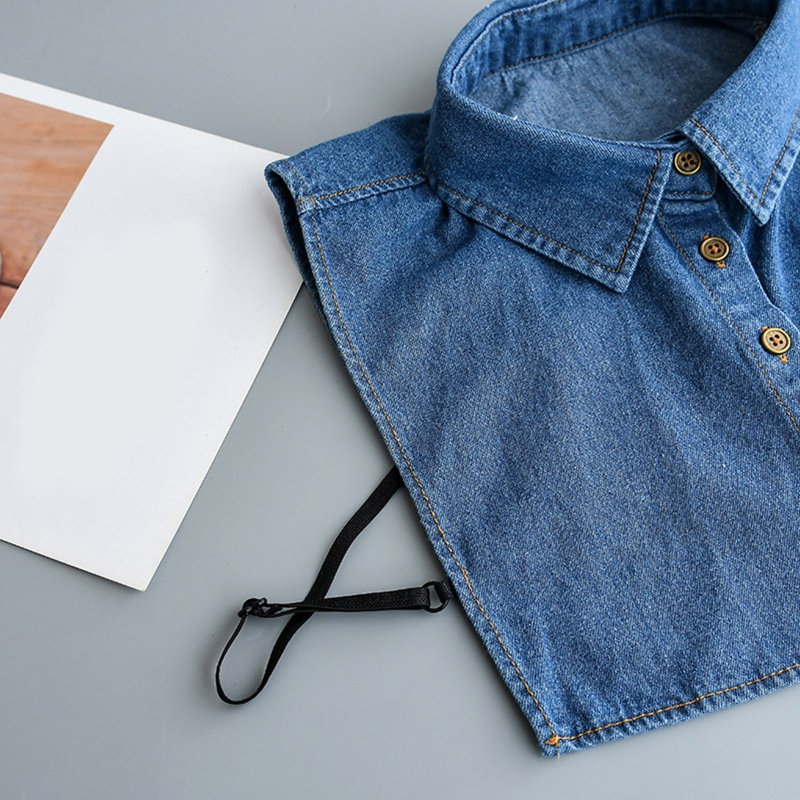 Cổ Áo Sơ Mi Denim Hình Vuông Thời Trang Dành Cho Nữ