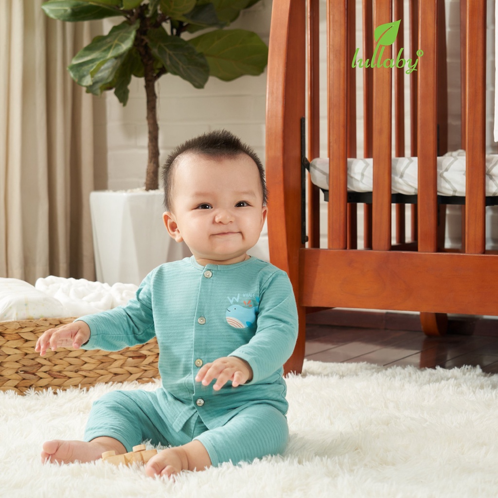 LULLABY Bộ quần áo sơ sinh cài giữa bé trai/bé gái NH68B