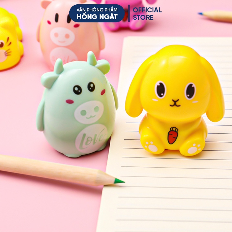 Gọt bút chì cute hình động vật, đồ dùng học tập dễ thương văn phòng phẩm, đồ chuốt bút chì làm quà tặng học sinh VP11