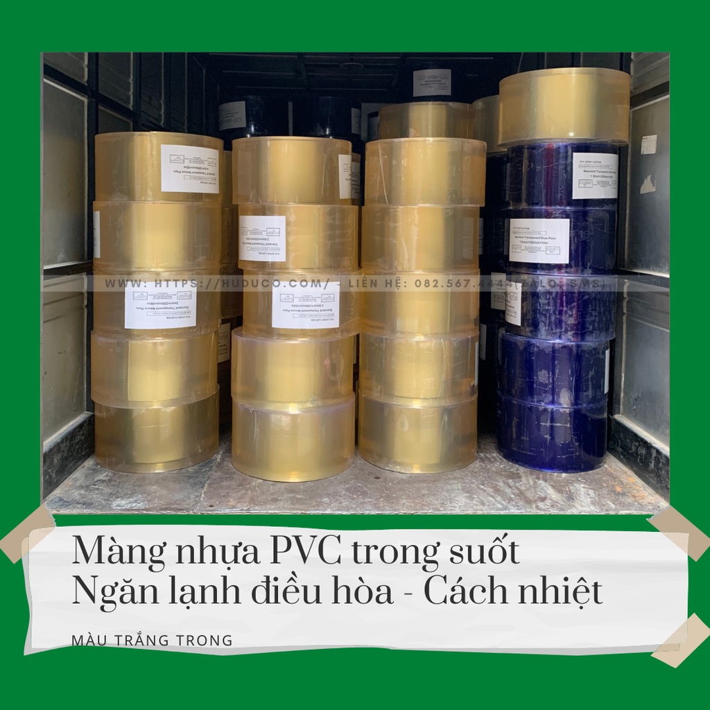 Màng nhựa PVC dày 1.5mm và dày 2mm bản rộng 20cm trắng trong - làm rèm nhựa pvc ngăn điều hòa