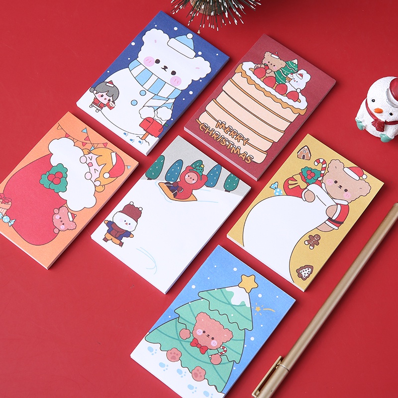 Set 50 giấy ghi chú họa tiết giáng sinh dễ thương