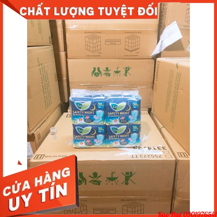 Băng Tả Vệ Sinh Laurier Nhật Bản Safati Night Siêu thấm Chống Tràn Siêu Mỏng Chống Tràn Đêm 30cm-35cm-40cm- 4 miếng/gói